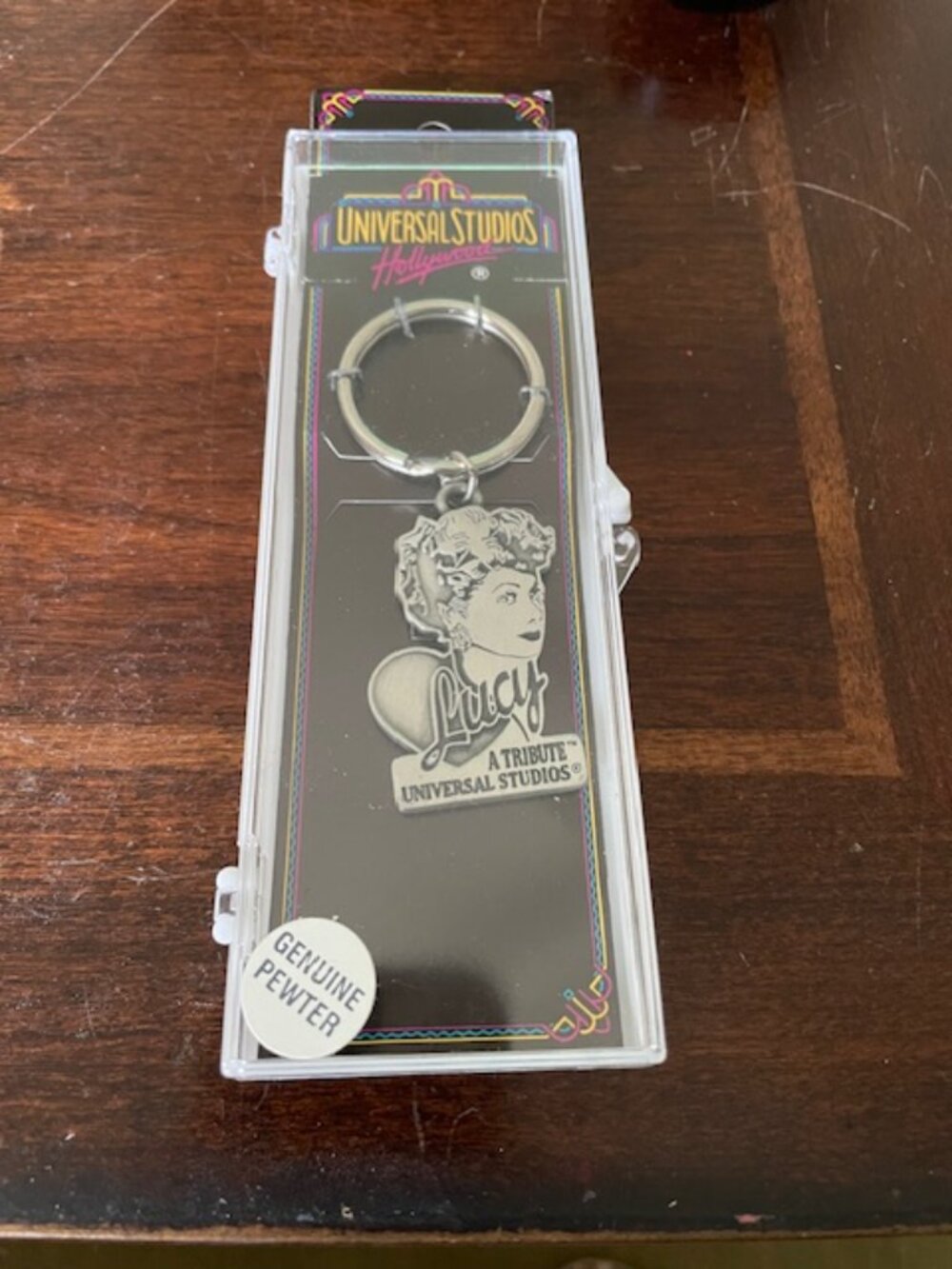 Lucy A Tribute to Universal Studios Hollywood Pewter Key ring, 1991